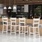 24.5" Tall White Bar Stools Set of 2 Rubber Wood Counter Chairs with Supportive Back and Footrests